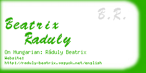 beatrix raduly business card